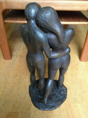 Kurt Moser (1926 - 1982) - Bronze-Skulptur - Nackter Knabe und nacktes Mädchen Bild 5