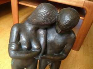 Kurt Moser (1926 - 1982) - Bronze-Skulptur - Nackter Knabe und nacktes Mädchen Bild 9
