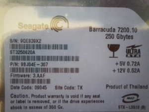 SEAGATE Barracuda 7200.10 (ST3250620A) 250GB - Neuzustand, in ungeöffneter OVP