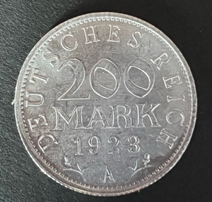 200 Mark Münze von 1923 Weimarer Republik Bild 1