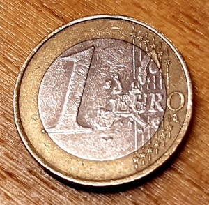 2002 Österreich: 1 Euro (W. A. Mozart), Fehlpr.! Bild 2