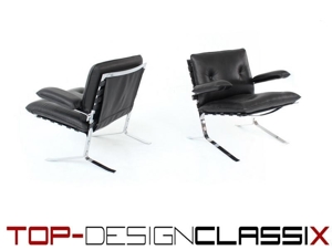 wie neu! Oliver Mourgue Joker Sessel Lounge Chair Leder Vintage