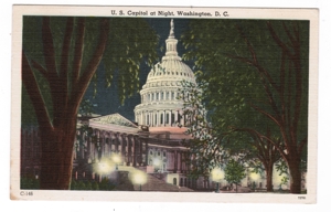 AK U. S. Capitol at Night, Washington D. C. , Ansichtskarte, (T106L) Bild 1