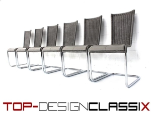 wie neu Tecta B25 WK724 Kragstuhl Freischwinger Stuhl Chrom Leder