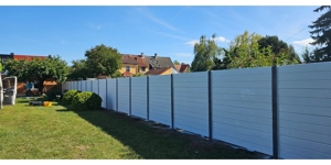 Moderner Betonzaune Sichtschutz Zaun Doppelstabmattern Zaunbau Bild 2