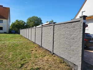 Moderner Betonzaune Sichtschutz Zaun Doppelstabmattern Zaunbau Bild 15