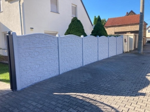 Moderner Betonzaune Sichtschutz Zaun Doppelstabmattern Zaunbau Bild 11
