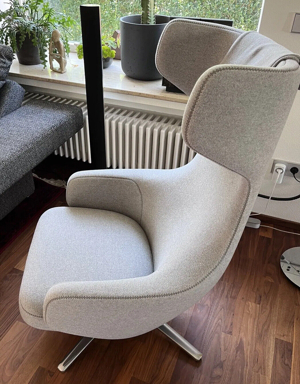 VITRA Grand Repos Lounge Sessel mit Ottomane, kieselgrau Bild 4