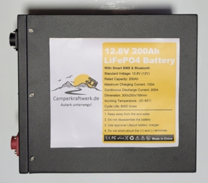 12,8V 200Ah Untersitzbatterie LiFePO4 mit BMS & Bluetooth