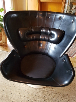 Joe Colombo Elda Lounge Chair Designer Sessel 60er weiß schwarz Kunstleder Bild 4