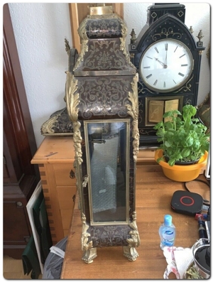 Signierte grosse Boulle Uhr Signiert Le Lorme a Paris Pendule Uhr Tischuhr