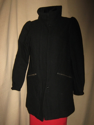 NEUw * Schurwolle * Kurz Mantel oder Long Jacke "H&M" Gr. 38- 40/ S- M * schwarz * Gothic *