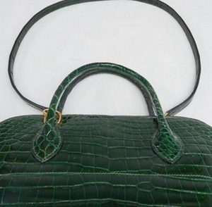 HERMES Bolide Bag Crocodile Pine Green removable shoulder strap double handle Bild 3