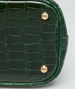 HERMES Bolide Bag Crocodile Pine Green removable shoulder strap double handle Bild 5