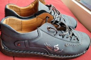 Neu Herren Leder Schuhe Gr.47 in blau, Top Qualität, günstige. Bild 2