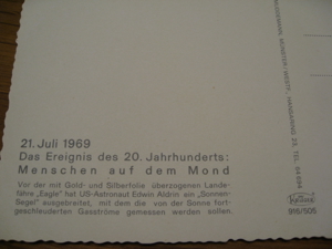 50 Jahre Mondlandung. 45 Jahre alte Postkarten, 6er Satz (gut) Bild 14