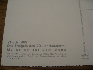 50 Jahre Mondlandung. 45 Jahre alte Postkarten, 6er Satz (gut) Bild 6
