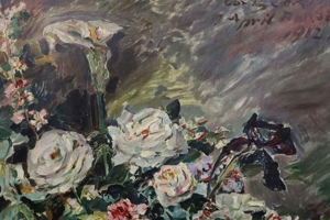 Impressionismus Interieur Stillleben Ölgemälde unleserlich signiert 1912(BG1591) Bild 8