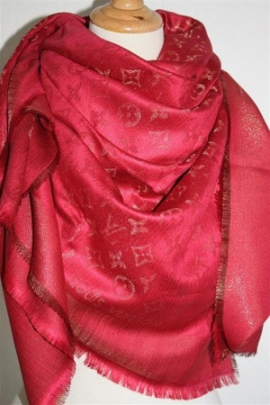 Louis Vuitton Tuch Monogram Shine Scarf Schal Rot Bild 10