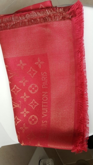 Louis Vuitton Tuch Monogram Shine Scarf Schal Rot Bild 15