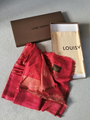 Louis Vuitton Tuch Monogram Shine Scarf Schal Rot Bild 1