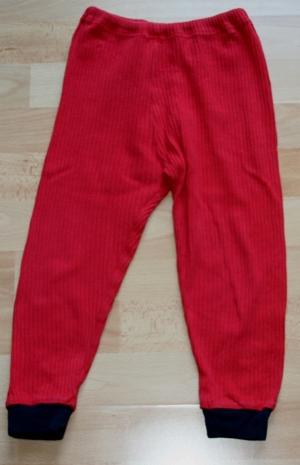 Roter Schlafanzug - Größe 92 - Pyjama - 2teilig - "Katze" Bild 4