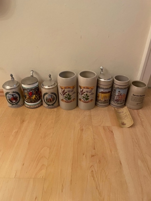 Bierkrüge zT mit Zinndeckel und Zertifikat  Bild 2