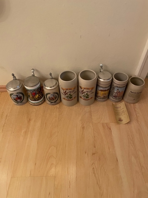 Bierkrüge zT mit Zinndeckel und Zertifikat  Bild 3