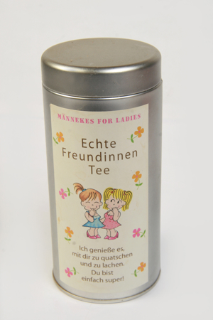 Teedose Blechdose Metalldose m. Deckel Echte Freundinnentee 14cm   6,5cm leer