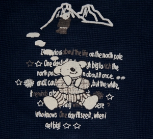 Blaues Sweat-Shirt - Größe 98 - Pullover - mit Bären-Motiv Bild 2