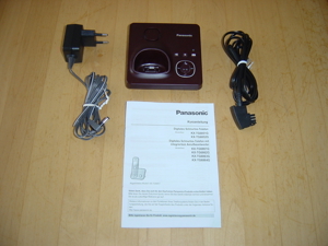 Panasonic Basisstation KX-TG 7861G mit Anrufbeantworter, Netzgerät ,Telefonkabel , Moccabraun. Bild 4