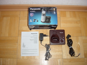 Panasonic Basisstation KX-TG 7861G mit Anrufbeantworter, Netzgerät ,Telefonkabel , Moccabraun. Bild 2
