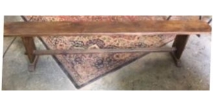 Lange Bank 225 cm, englischer Herkunft aus massiver Eiche Bild 2