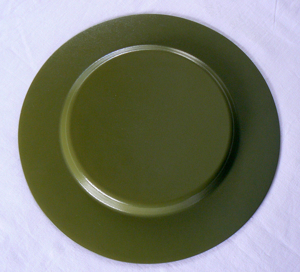 2 Glasteller 31,5 cm grün Teller Platzteller oliv Weihnachtsdeko Bild 4