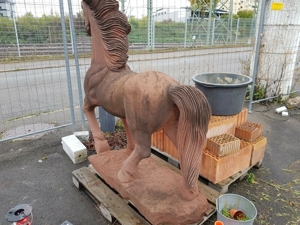 Pferd Steinpferd Sandstein Reiterhof Gartengestaltung Hofeinfahrt Skulptur Tier Bild 6