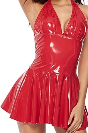 Lack Kleid in Rot für 33  Bild 2