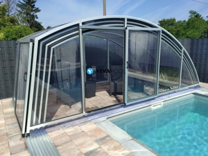 Poolüberdachung Optima 880x500cm Cover clear Abdeckung Halle Vivapool