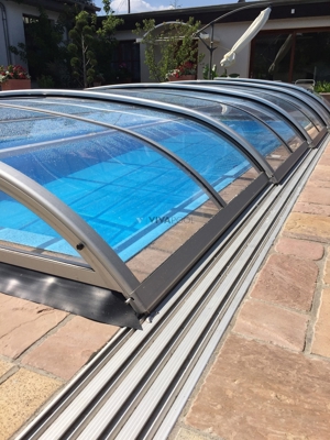 Poolüberdachung Elegant 868cm elox Cover Abdeckung gfk Pool Vivapool