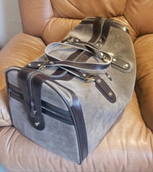 Koffer, Tasche, Kulturbeutel - 8 versch. Teile, Leder Bild 3