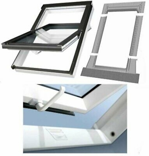 Kunststoff Dachfenster 3-Fach Verglasung + Eindeckrahmen + ROLLO Bild 4