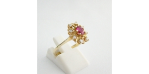 Ring Gelbgold Brillant Rubin Edelstein Diamant 585er / 14 kt Bild 5