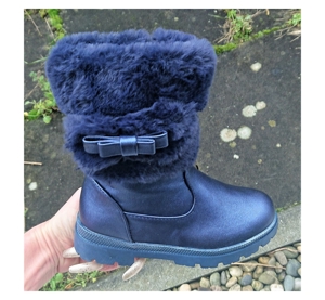Gr. 31, gefütterte Winter Stiefel / Snow Boots, dkl.-blau, glänzend Bild 3