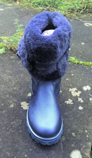 Gr. 31, gefütterte Winter Stiefel / Snow Boots, dkl.-blau, glänzend Bild 5