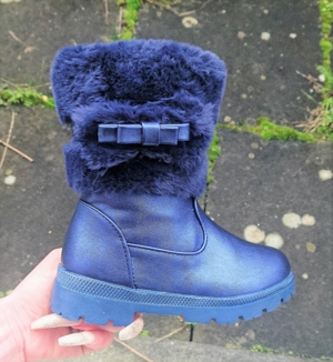 Gr. 31, gefütterte Winter Stiefel / Snow Boots, dkl.-blau, glänzend Bild 6