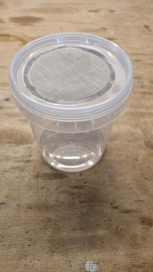 Aufzuchtdose, Aufzuchbox rund 870ml mit Gaze aus Edelstahl Bild 2