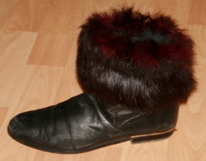 Schwarze Stiefeletten - Größe 5 bzw. 38 - Leder - Stiefel- Schuhe Bild 1
