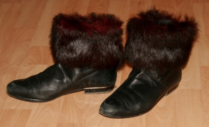 Schwarze Stiefeletten - Größe 5 bzw. 38 - Leder - Stiefel- Schuhe Bild 3
