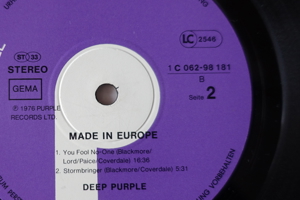 2 LPs DEEP PURPLE Vinyl 1972 und 1976 Erstpressungen Bild 6