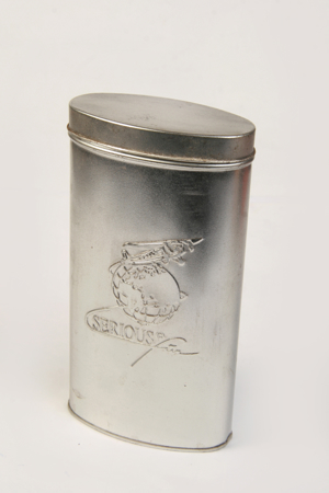 Blechdose Metalldose Brillendose SERIOUS fun m. Deckel Ø 16,5cmx8,5cm leer