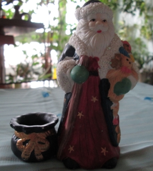 Weihnachtsmann Figur mit Kerzenhalter - Weihnachten Deko Zauberer